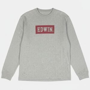 Edwin Japan Red Box Logo T Shirt Long Sleeve Mens Medium Classic Streetwear